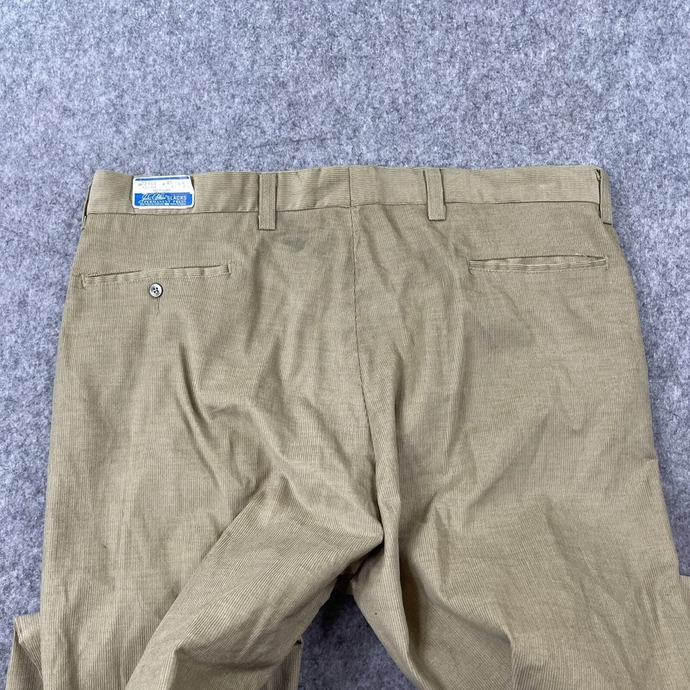 John Blair Corduroy PantsMen's 40 (38) Tan Flat Front New Old Stock Tags VTG